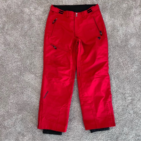 Descente Men’s Ski Snow Pants Size Large Red Style-D5-8154EB Outdoor Zip $199 , - Picture 2 of 16